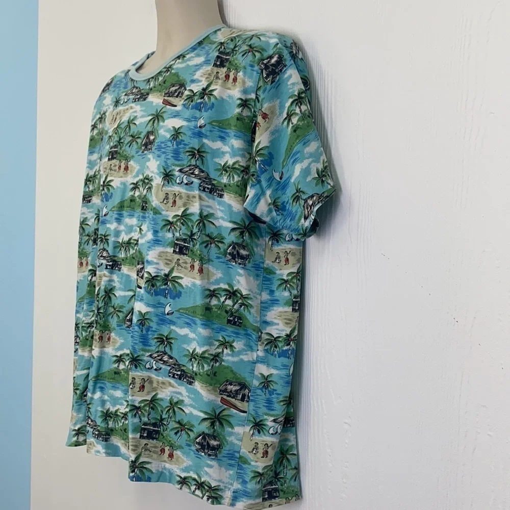 J.Crew - Vintage Palm Tree and Hula Dancer Short Sleeve Tee Shirt Size Large